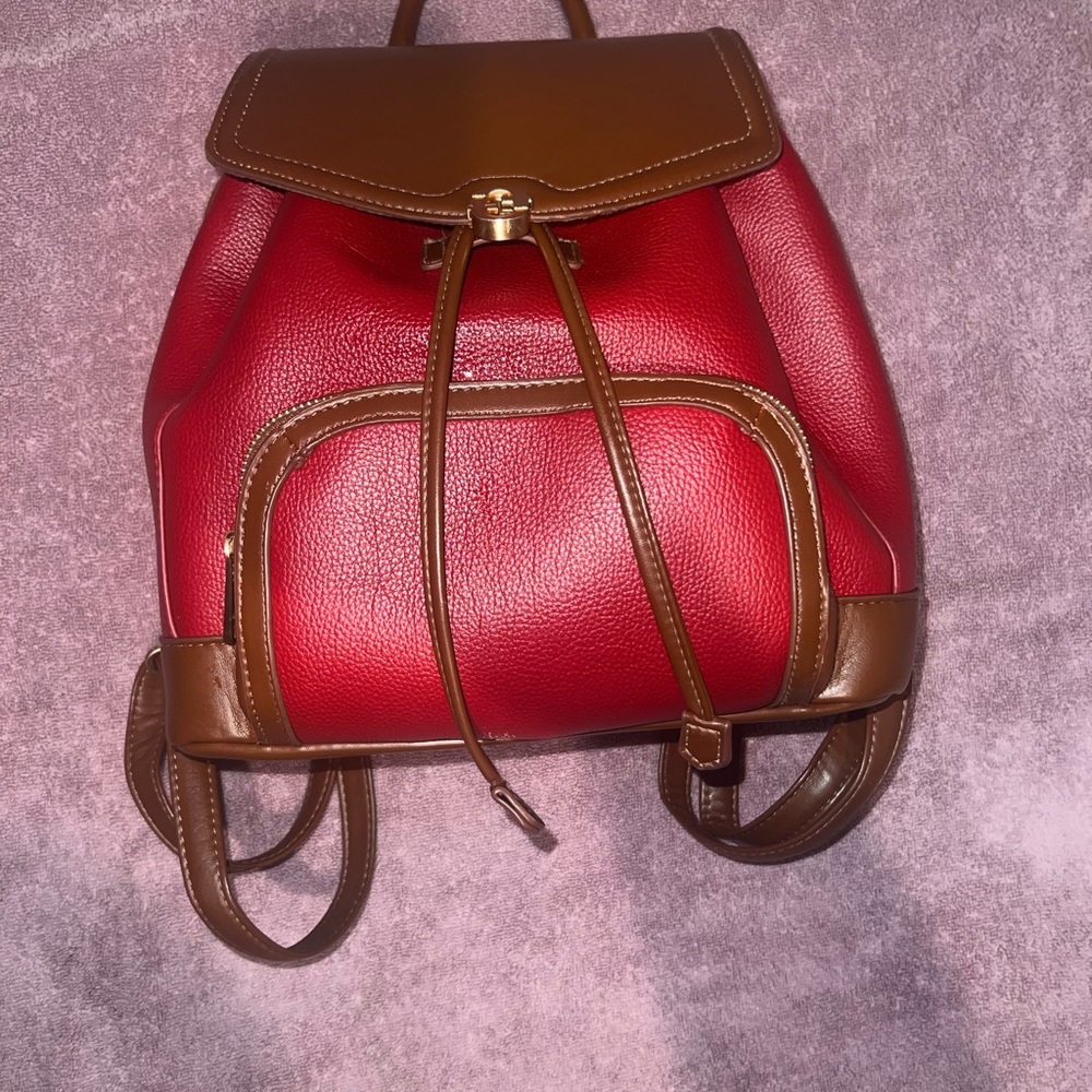 Stylish Red and Brown Women's Backpack